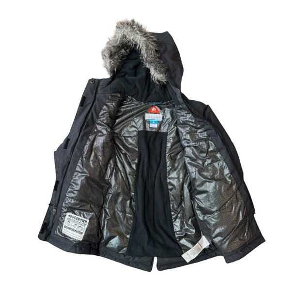 COLUMBIA Girls NORDIC STRIDER Jacket Waterproof Insulated Hooded Small 7-8 Gray - Picture 2 of 11